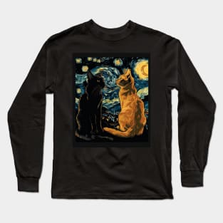 Cat Starry Night Inspiration Long Sleeve T-Shirt